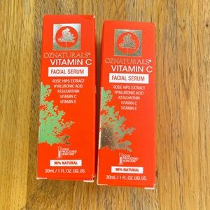 NEW OZNATURALS Vitamin C Serum For Face with Hyaluronic Acid 30ml x2